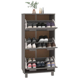 Shoe Cabinet HAMAR Light Grey 59.5x35x117 cm Solid Wood Pine 340515