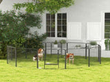 12 Panels Heavy Duty Puppy Playpen, for Small Dogs, Indoor and Outdoor Use - Silver T3398P349726