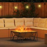 Fire Pit Brown 80 x 80 x 40 cm Weathering Steel 858995