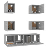 6 Piece TV Cabinet Set Grey Sonoma Engineered Wood 3120240