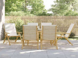 6 Piece Folding Reclining Chairs with Cream White Cushions Bamboo 3208928