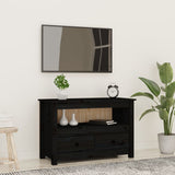 TV Cabinet Black 79x35x52 cm Solid Wood Pine 821501