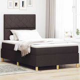 Box Spring Bed with Headboard Dark brown 120 x 190 cm Fabric 3339682