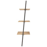 3-Tier Leaning Shelf Light Brown and Black 64x34x116 cm 336370