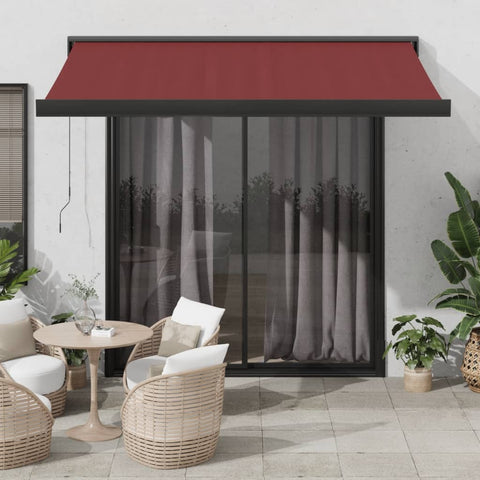 ZNTS Manual Retractable Awning Burgundy 350x250 cm 3215319