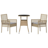 Garden Dining Set 3 pcs Beige Poly rattan 3334947