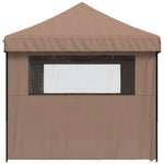 Foldable Party Tent Pop-Up with 4 Sidewalls Brown 4004956