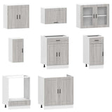 8 Piece Kitchen Cabinet Set Kalmar Grey Sonoma Engineered Wood 3314847