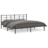 Bed Frame Black Powder-coated steel Double Bed Frame 355567