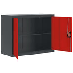 ZNTS File Cabinet Anthracite and Red 90x40x70 cm Steel 339725