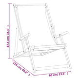 Beach Chair Cream Solid teak wood, polyester fabric Standard 317696
