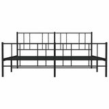 Metal Bed Frame without Mattress with Footboard Black 183x213cm 352503
