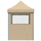 ZNTS Foldable Party Tent Pop-Up with 4 Sidewalls Beige 4004999