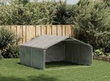 Outdoor Dog Kennel with Cover 2x2x1.5 m Galvanised Steel 4105408