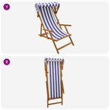 Deck Chair 2 pcs 3 Position Solid Eucalyptus Wood 3407817