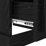 Bedside Cabinet with Drawer 2 pcs Black Oak 39 x 39 x 47.5 cm 881333