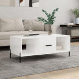 Coffee Table High Gloss White 102x50x40 cm Engineered Wood 829310