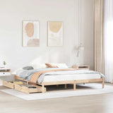 Bed Frame without Mattress 200x200 cm Solid Wood Pine 3301444