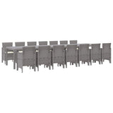 Garden Dining Set with Cushions 15 pcs Light Grey PP 3378811
