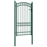 ZNTS Fence Gate with Arched Top Steel 100x175 cm Green 146366