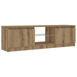 TV Cabinet with LED Lights Artisian Oak 120x30x36 cm Engineered Wood 856348