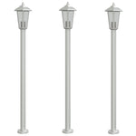 ZNTS Outdoor Floor Lamps 3pcs Silver 120 cm Stainless Steel 4006384