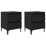 Bedside Cabinet 2 pcs Black oak 40 x 35 x 50 cm Engineered wood 871923