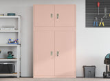 Storage Cabinet 2 pcs Pink 90 x 40 x 210 cm Steel Lockable 3438724