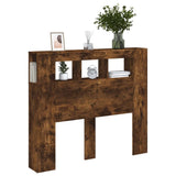 LED Headboard Smoked Oak 120x18.5x103.5 cm Engineered Wood 837341