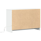 TV Cabinet with LED White 91x34x61 cm Engineered Wood 852180