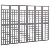 6-Panel Room Divider/Trellis Solid Fir Wood Grey 242.5x180 cm 316489