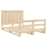 Bed Frame without Mattress with Headboard 140x200 cm Solid Wood 3281540