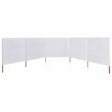 5-panel Wind Screen Fabric 600x120 cm Sand White 47160