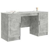 Desk with Door Concrete Grey 142.5 x 50 x 75 cm Engineered Wood 3414642