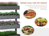 Four-Tier Basket Wooden Plant Stand - Grey T3398P315454