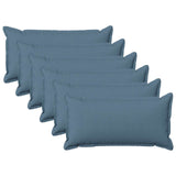 Cushion with Pillow HOUTEN 6 pcs Jeans Blue Faux Linen 933525