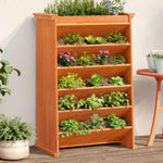 ZNTS Herb Planter 6-Tier Wax Brown 69x40x101.5 cm Solid Wood Pine 855050