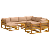 Sofa Set 10 pcs Natural Solid Acacia Wood 3417292