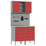 Work Cabinet Set with Drawer with Shelf with Storage 5 pcs Red 3321423