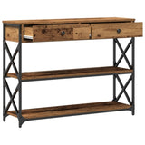 ZNTS Console Table Old Wood 100x28x75 cm Engineered Wood & Steel 863527