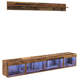 TV Wall Cabinet Set with LED 5 pcs Old Wood Engineered Wood 3403607