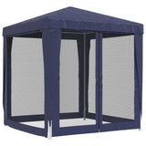 Party Tent with 4 Mesh Sidewalls Blue 2x2 m HDPE 319217
