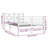 Bed Frame without Mattress White Small Double Solid Wood 3101254