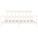 Bed Frame without Mattress White 200x200 cm Solid Wood Pine 3193357