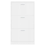 Shoe Cabinet High Gloss White 59x17x108 cm Engineered Wood 342530
