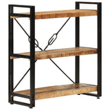 3-Tier Bookcase 77x30x80 cm Solid Wood Mango and Iron 351106