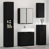 Bathroom Cabinet Set with Shelf 3 pcs Black Oak Engineered Wood 3416110