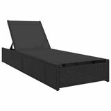 Sun Lounger Reclining Black 200.5 x 70 x 75 cm Poly Rattan 42004125