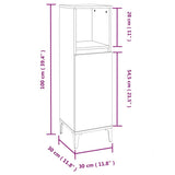 3 Piece Bathroom Furniture Set Smoked Oak Engineered Wood 3185610