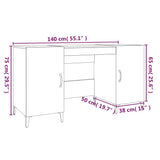 Desk Sonoma Oak 140x50x75 cm Engineered Wood 812774